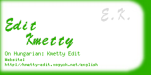 edit kmetty business card